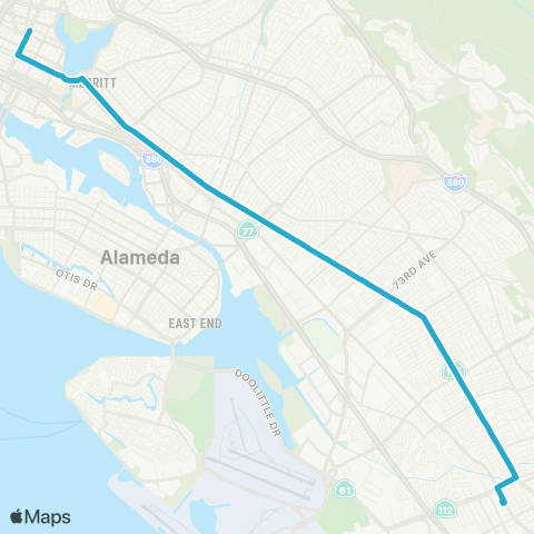 AC Transit Uptown Oakland - San Leandro BART Tempo map