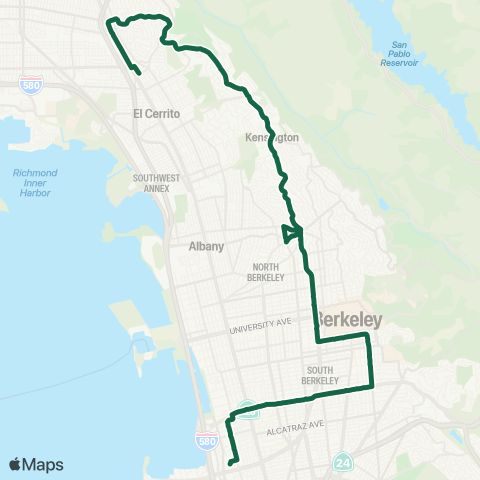 AC Transit Arlington - Shattuck - Ashby map