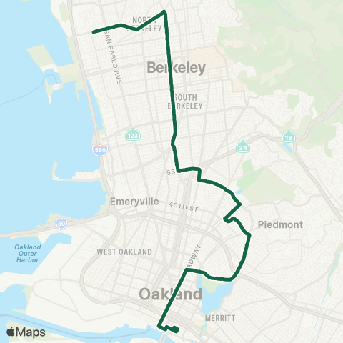 AC Transit MLK Junior - Temescal - Grand map