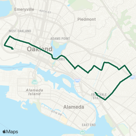 AC Transit 14th Street - San Antonio - High Street map