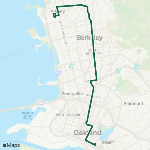 AC Transit Solano - Shattuck - MLK Junior map