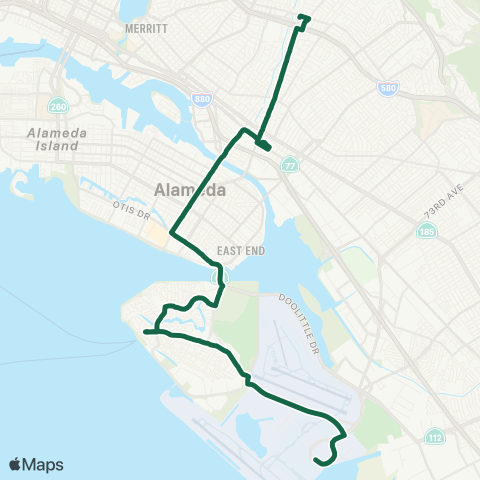 AC Transit Dimond - Fruitvale - Bay Farm map