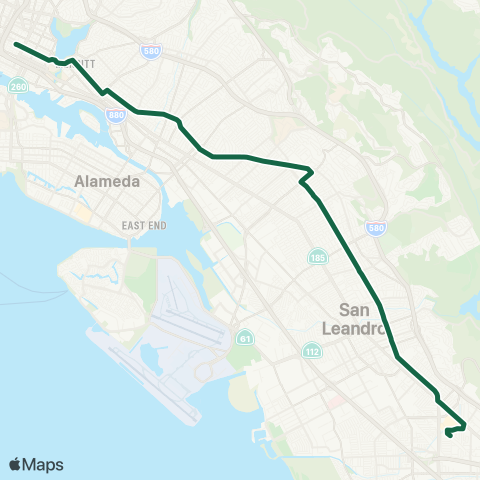 AC Transit Foothill - Bancroft - Bay Fair map