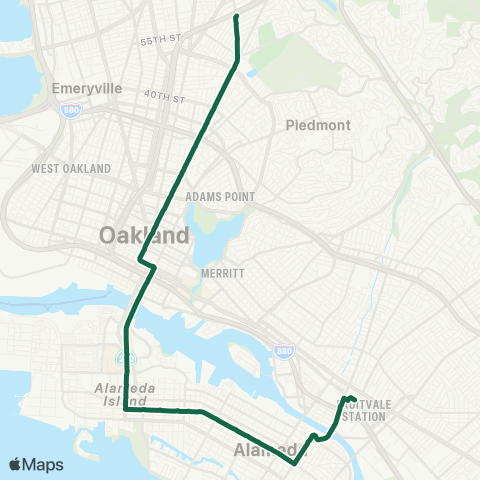 AC Transit Broadway - Santa Clara map