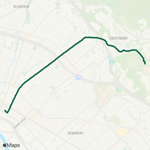 AC Transit 35th Avenue - Merritt College map