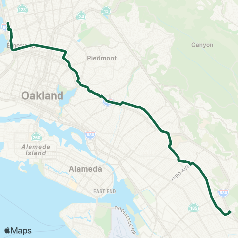 AC Transit 40th Street - Macarthur map