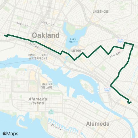 AC Transit 7th Street - San Antonio - 23rd Avenue map