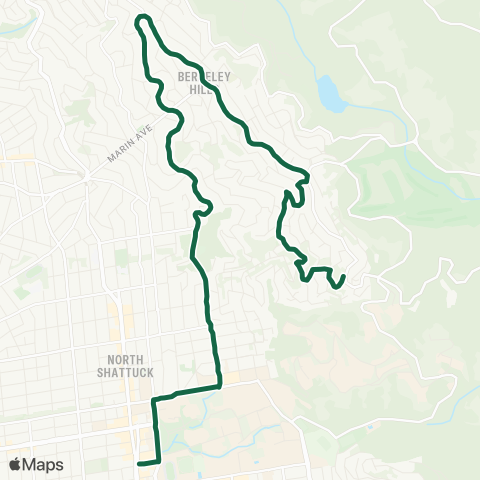 AC Transit Grizzly Peak - Euclid map