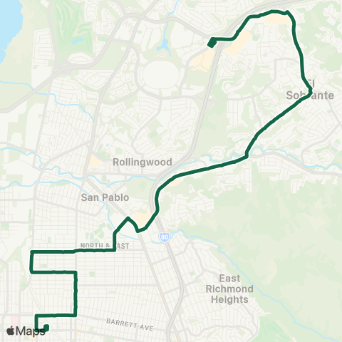 AC Transit Rheem - San Pablo Dam - Appian map