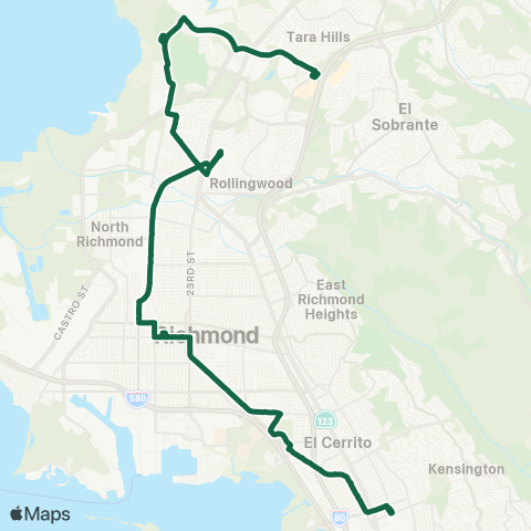 AC Transit Parchester - Rumrill - Carlson map