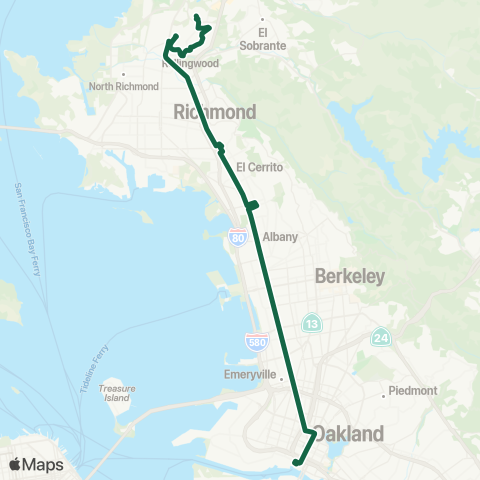 AC Transit MacDonald - San Pablo map