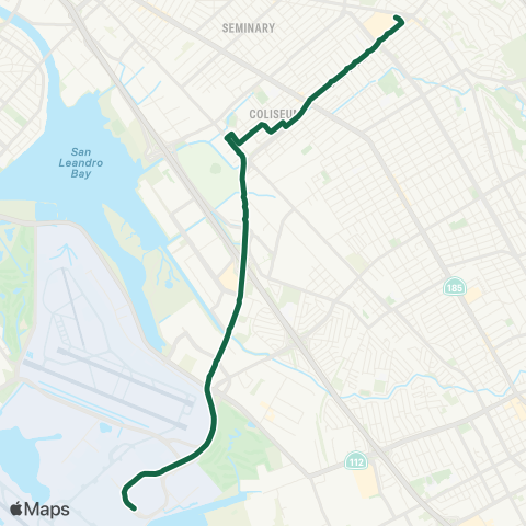 AC Transit 73rd Avenue - Coliseum - Airport map