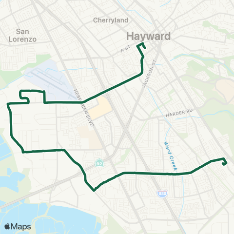 AC Transit Winton - Industrial - Tennyson map