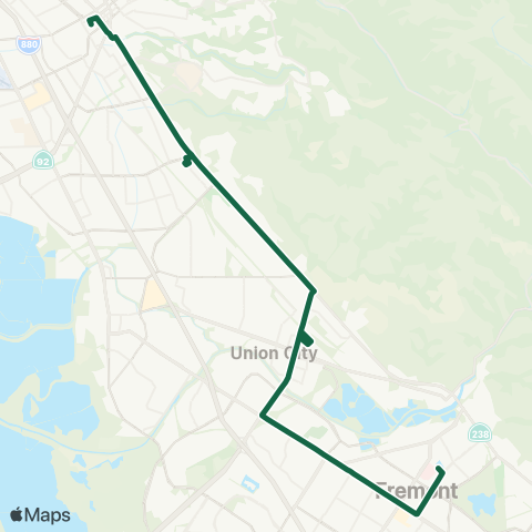 AC Transit Mission - Decoto - Fremont Boulevard map