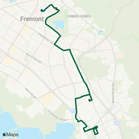 AC Transit Osgood - Warm Springs - Landing map