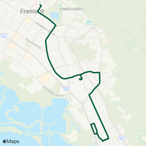 AC Transit Grimmer - Warm Springs map