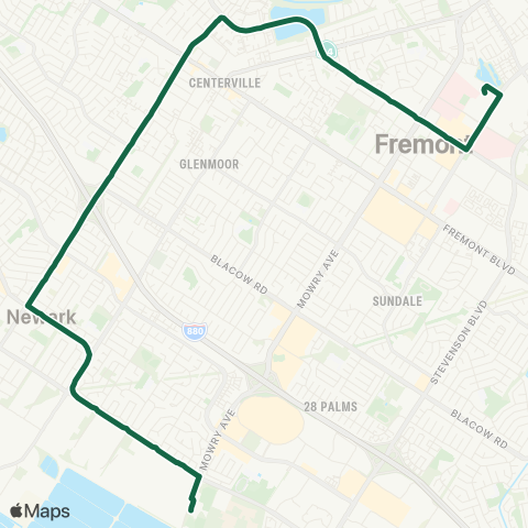 AC Transit Paseo Padre - Thornton - Cherry map