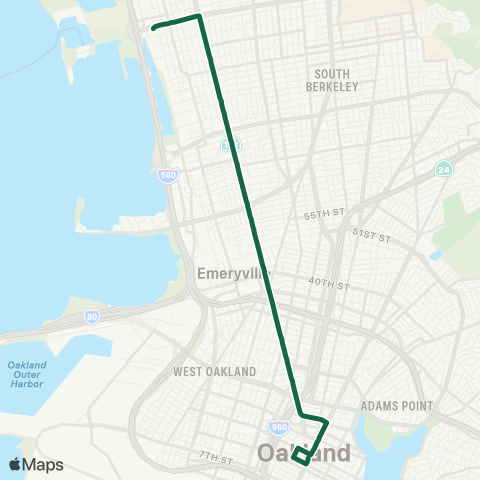 AC Transit San Pablo All Nighter map