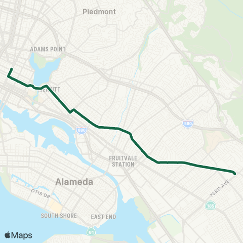 AC Transit Foothill - Eastmont All Nighter map