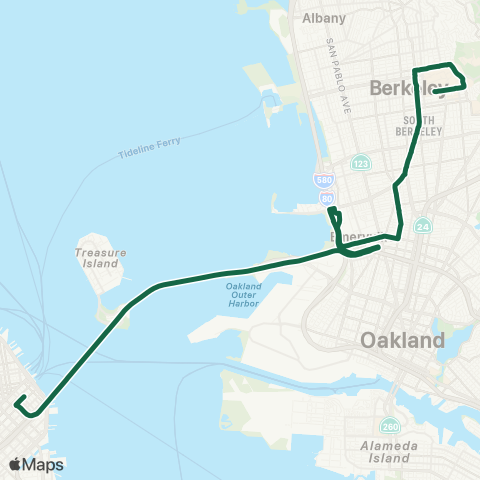 AC Transit Adeline - Market Transbay map