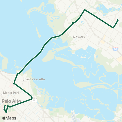 AC Transit Stanford - Dumbarton - Fremont map