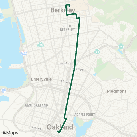 AC Transit Berkeley - Telegraph - Oakland map