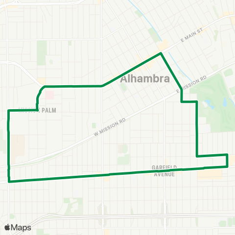 Alhambra Community Transit ACT Green Line map