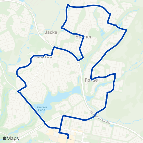 ACTION Bonner Loop via Amaroo & Forde map