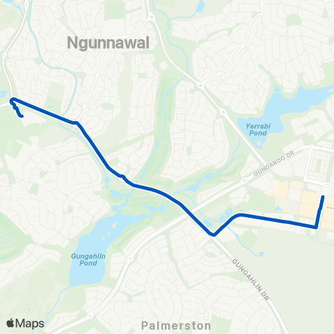 ACT School routes JPC Gungahlin map