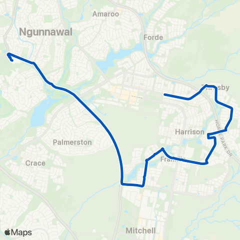 ACT School routes JPC  Franklin Harrison Throsby map