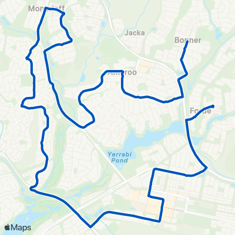 ACT School routes Burgmann Val Bonner AmarooMoncreff Ngun map