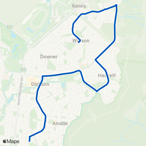 ACT School routes Daramalan Emmaus & Merici Watson Hackett map