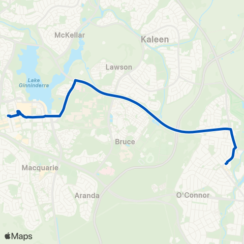 ACT School routes Brindabella Christian & Lyneham PS map