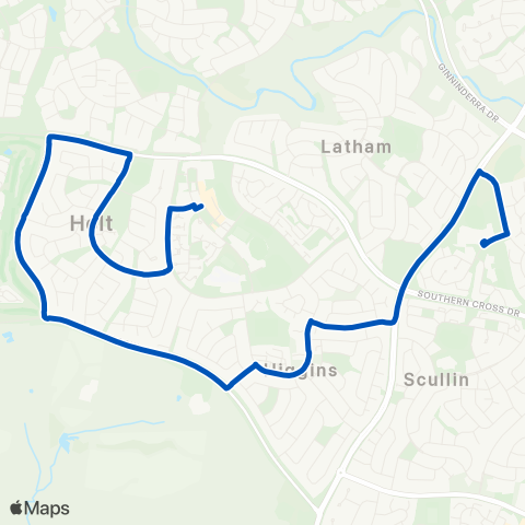 ACT School routes St Francis St John The Apostle Higgins map