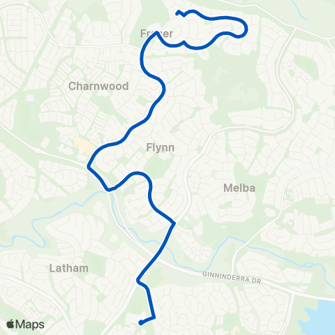 ACT School routes St Francis Xavier Kingsford Dr Fraser E map