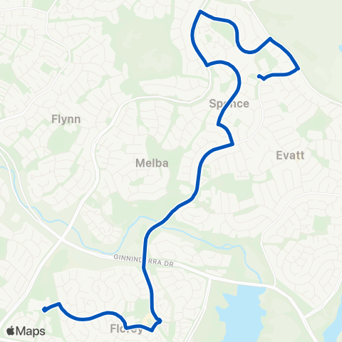 ACT School routes SFXC Melba HS Spence map