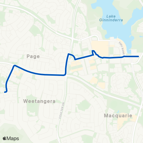 ACT School routes Belconnen HS - Belconnen map