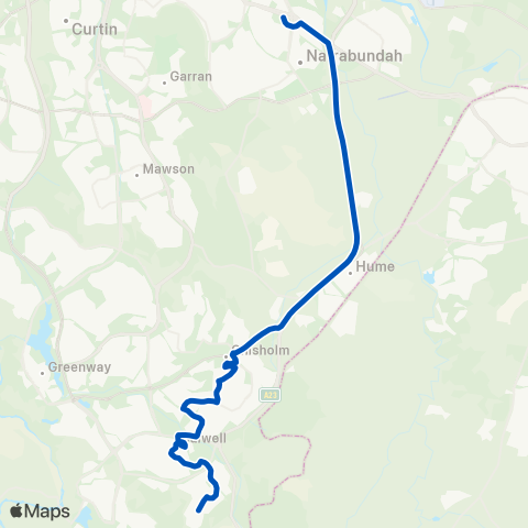 ACT School routes St Eds & St Clare's Theodore Calwell Chishlom map