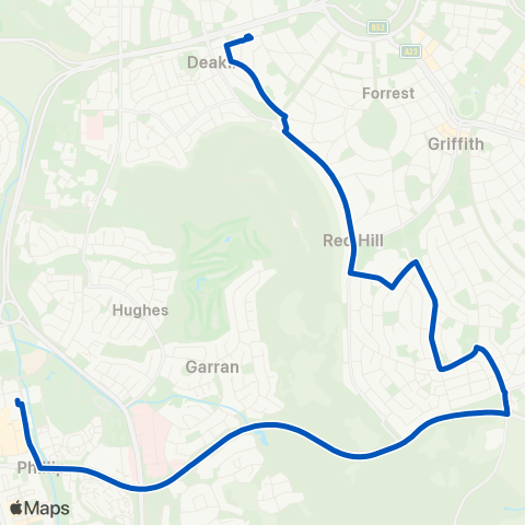 ACT School routes Canberra Grammar Schools - Woden map