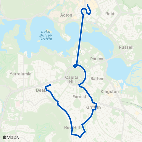 ACT School routes Canberra Grammar Schools - City map