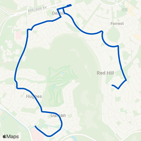 ACT School routes Canberra Grammar Schools - Hughes & Garran map