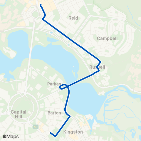 ACT School routes Telopea to City map