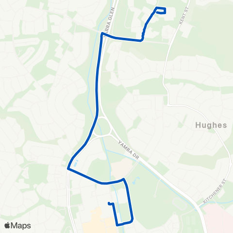 ACT School routes Alfred Deakin HS - Woden map