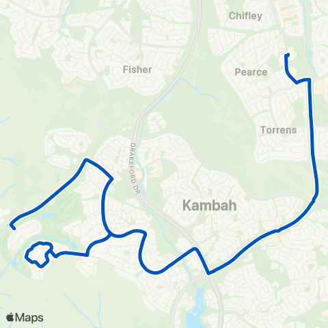 ACT School routes Marist College & Melrose HS - Kambah map