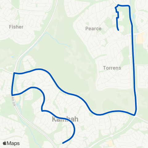 ACT School routes Marist & Melrose HS - Kambah map