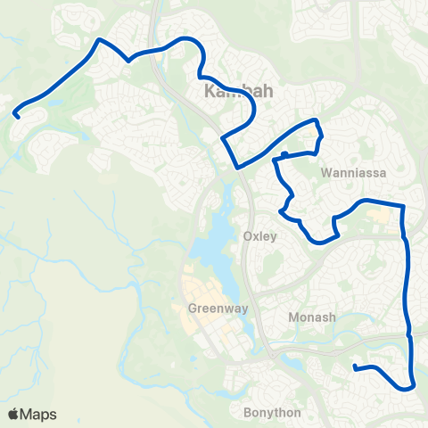 ACT School routes St Mary Mackx2 Trinity St Anthonys Kambah Nth map