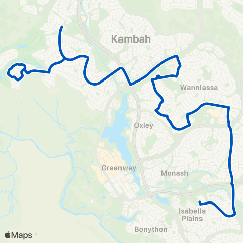 ACT School routes St Mary Mackx2 Trinity St Anthonys Kambah Sth map