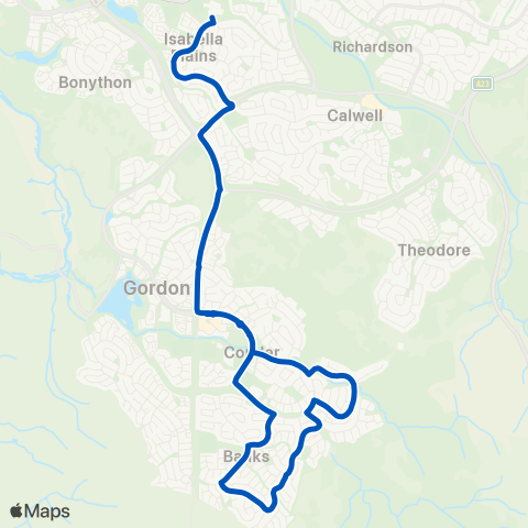 ACT School routes St Mary Mackillops Is Banks Conder map