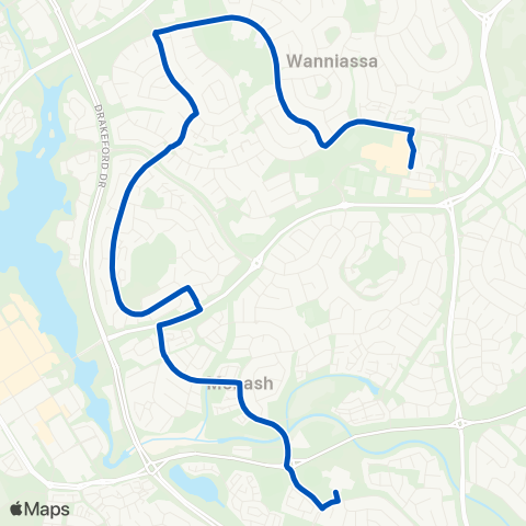 ACT School routes St Mary Mackillop Is Wanniassa Oxley map