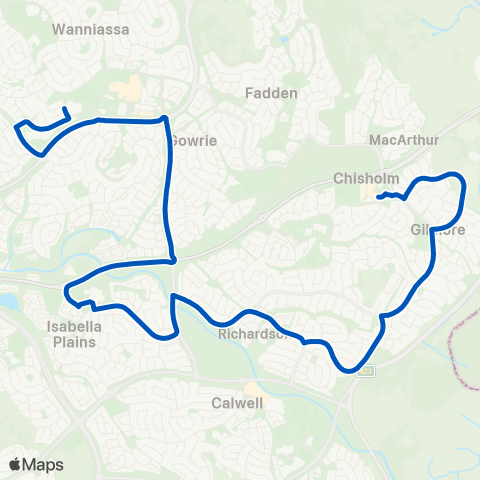 ACT School routes St Mack 2 Trinity Gilmore Richardson Isab map